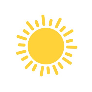 Güneş ikonu. Web sitesi tasarımı için son moda vektör yaz sembolü. Güneş Vektörü İllüstrasyonu