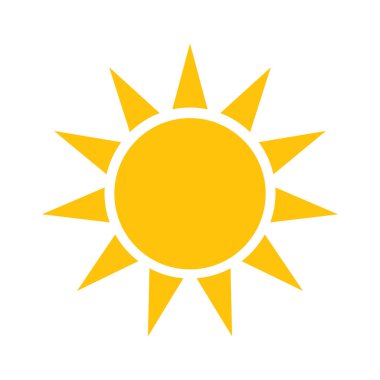 Güneş ikonu. Web sitesi tasarımı için son moda vektör yaz sembolü. Güneş Vektörü İllüstrasyonu