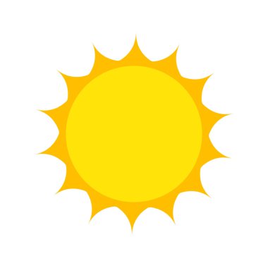 Güneş ikonu. Web sitesi tasarımı için son moda vektör yaz sembolü. Güneş Vektörü İllüstrasyonu