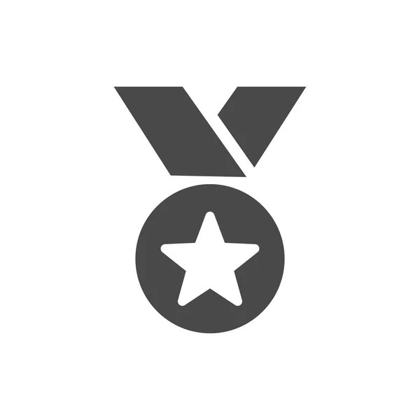 Kitüntetés Logó Medal Icon Elszigetelt Fehér Háttérrel Odaítélési Vektor Illusztrációja — Stock Vector