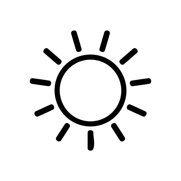 Sonnensymbol Helligkeitssymbol Intensitätseinstellung Sonne Vektor Illustration — Stockvektor
