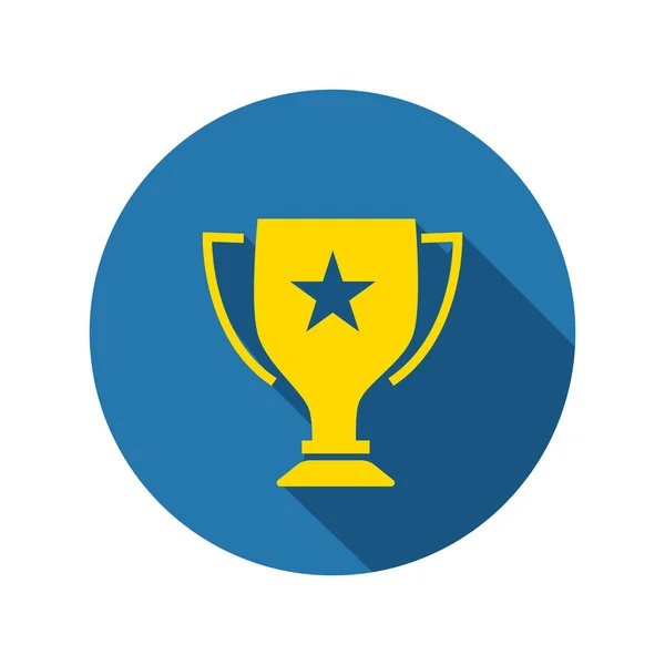 Ікона Трофею Логотип Кубка Трофі Довгою Тінню Векторна Ілюстрація — стоковий вектор