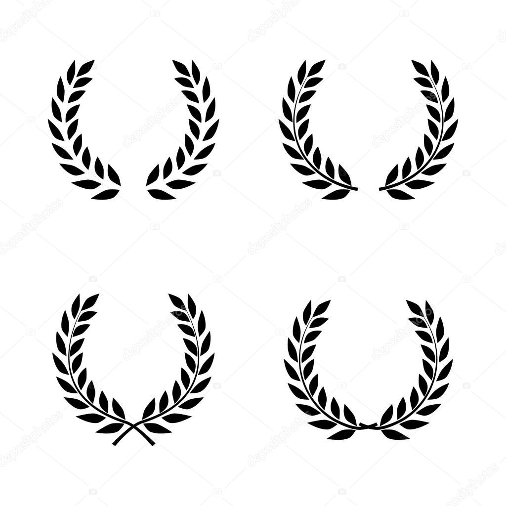 Laurel wreath set. award logo isolated on white background. vector illustration