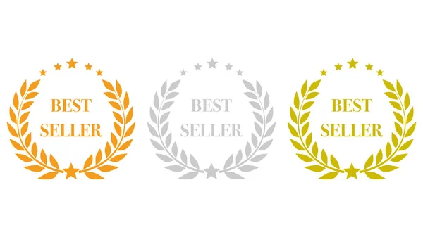 Laurel Krans Icoon Set Awards Logo Geïsoleerd Achtergrond Vector — Stockvector