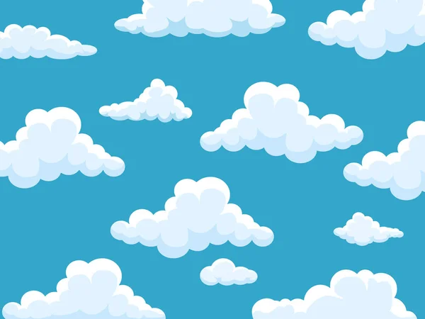 Arka Planda Mavi Bir Gökyüzünde Bulut Bulut Vektörü Illüstrasyonu — Stok Vektör