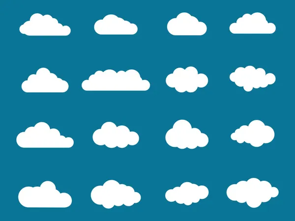 Conjunto Nuvens Céu Azul Natureza Panorama Nuvens Para Sites Banners — Vetor de Stock