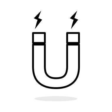 Mıknatıs simgesi. Cazibe konsepti. mıknatıs vektör çizimi