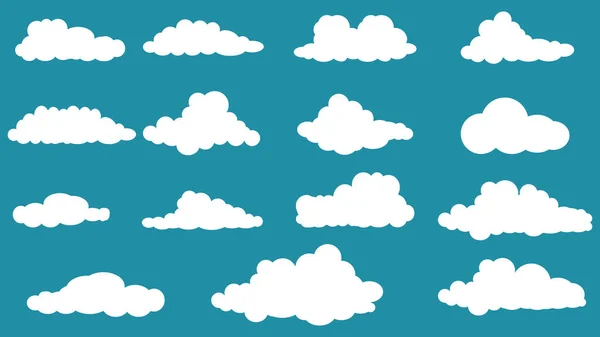Coleção Nuvens Isolado Panorama Céu Azul Vetor — Vetor de Stock