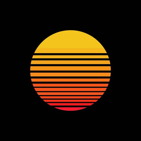 サンセット アイコン 黒を基調としたサンセットロゴ ベクトル — ストックベクタ