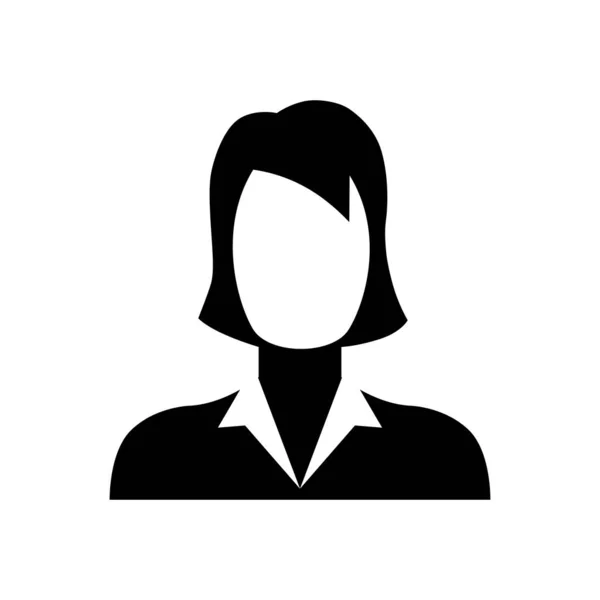 Ikona Obchodní Ženy Ženský Piktogram Izolovaný Bílém Pozadí Vektoru — Stockový vektor