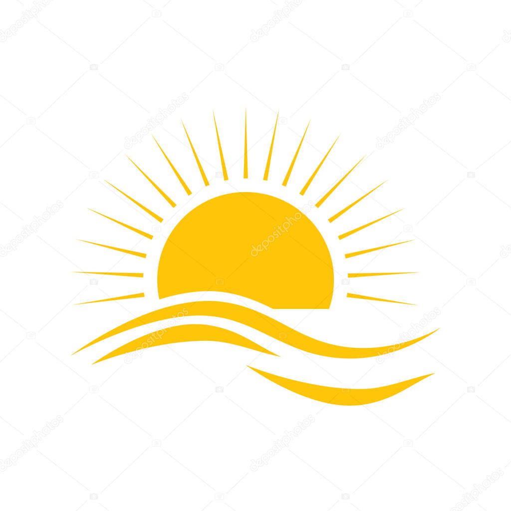 sunset icon. sunset logo isolated on white background. vector 