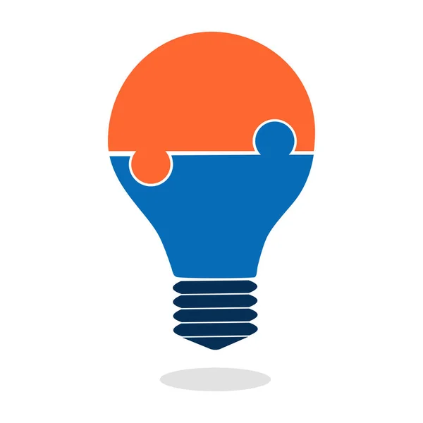 Light Bulb Jigsaw Puzzle Icon Vector Illustration Eps — 图库矢量图片