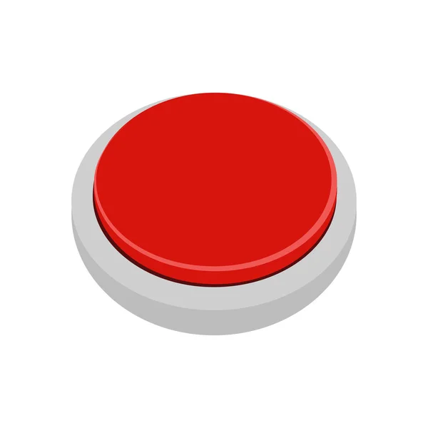 Botão Vermelho Isolado Fundo Branco Vetor Eps — Vetor de Stock
