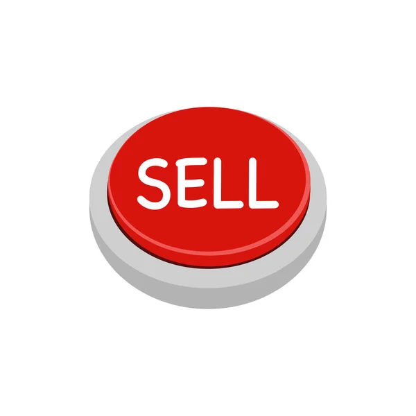 Červené Tlačítko Prodej Označuje Prezentaci Produktu Nebo Služby Prodeji Zákazníkům — Stockový vektor