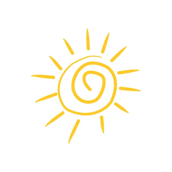 太陽のアイコン ペイントされたインキー部族スタイルのスタイルの太陽 太陽のロゴベクトル — ストックベクタ