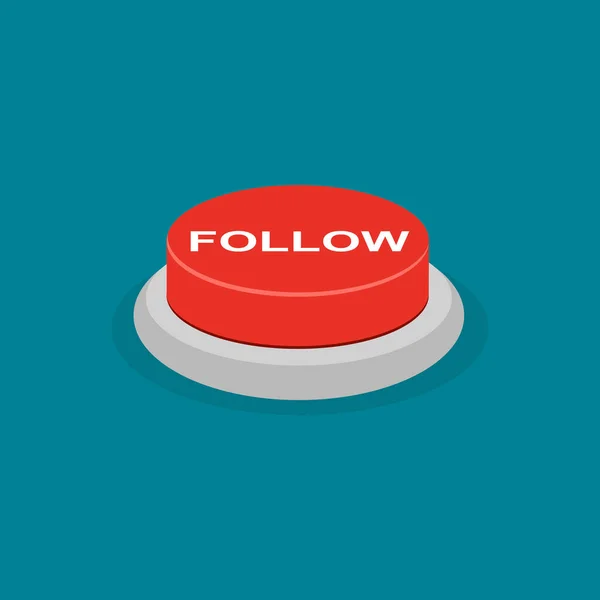 Red Follow Button Tracking Concept Vector Illustration — Vetor de Stock