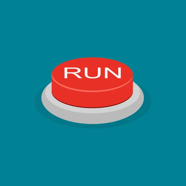 Red Run Button Start Concept Vector Illustration — Stock Vector