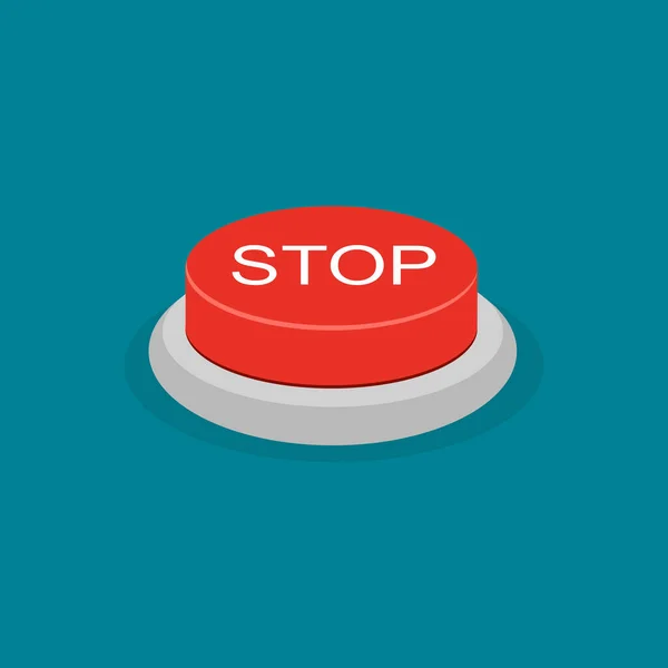Червона Кнопка Зупинки Припинити Концепцію Векторна Ілюстрація — стоковий вектор
