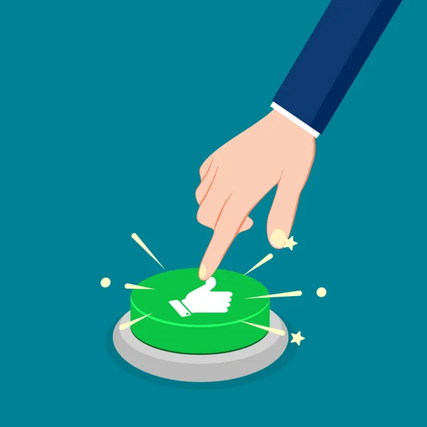 Yeşil Düğmeye Bas Favori Kavram Vektörü — Stok Vektör