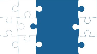 Tamamlanmamış Yapboz Özgeçmişi. Soyut kavram. Vektör İllüstrasyonu