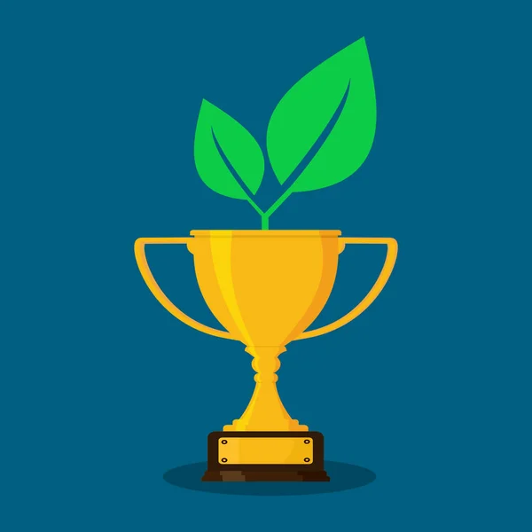 Trophies Trees Reward Growth Concept Vector — Stockvektor