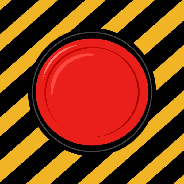 Red Alarm Button Emergency Stop Button Disaster Protection Vector — Stockvektor