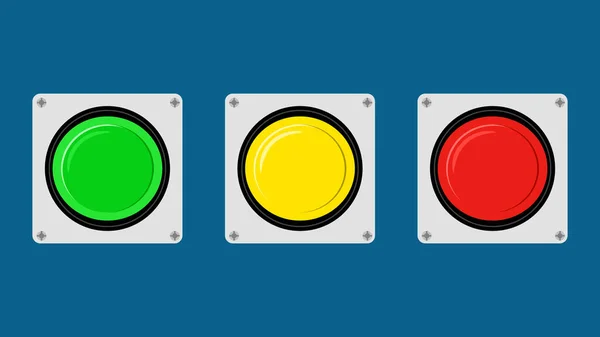 Botones Verdes Rojo Amarillo Botón Aislado Fondo Vector — Archivo Imágenes Vectoriales
