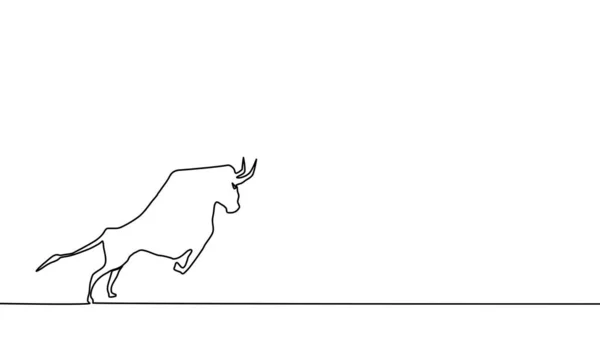 Намалюйте Лінію Биків Концепція Ринку Булл Векторний — стоковий вектор