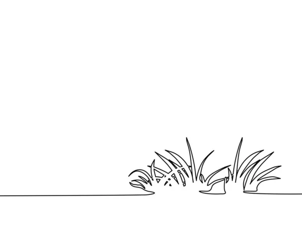 Draw Line Grass Concept Nature Vector — Vettoriale Stock