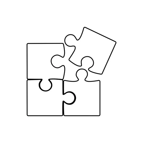 Puzzle Piece Outline Vector Icon Ready Solved Vector — Vettoriale Stock