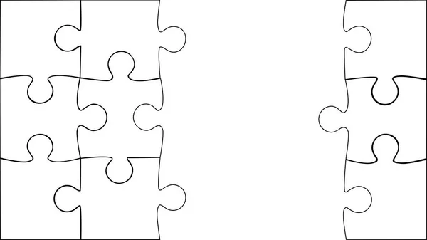 Background Outlines Puzzle Pieces Idea Solving Puzzles Vector Illustration — Vettoriale Stock