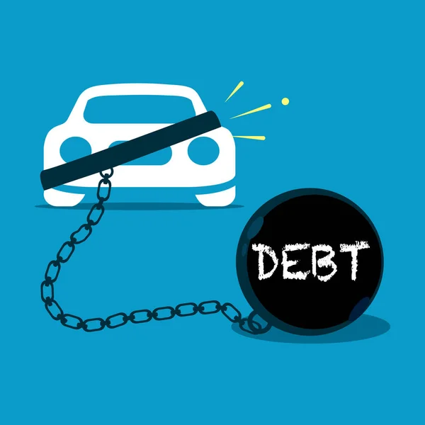 Autoschulden Das Konzept Der Schulden Schuldenkonzeptvektor — Stockvektor