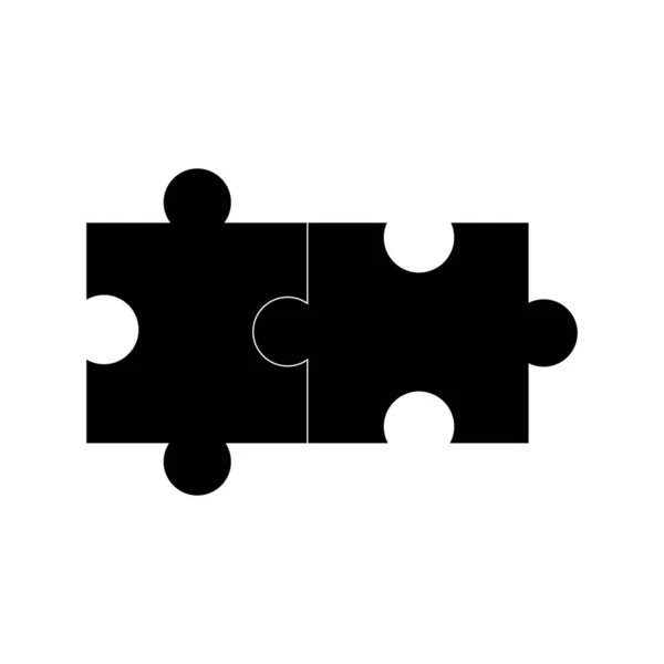 Плоский Шматок Головоломки Дві Частини Головоломки Бізнес Концепція Векторна Ілюстрація — стоковий вектор