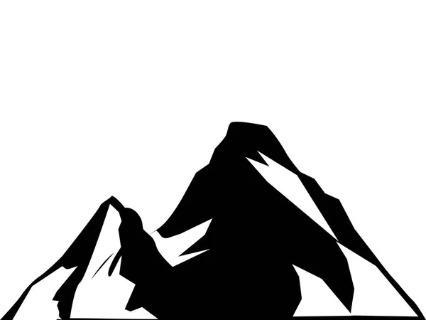 Черная Гора Тени Пейзаж Кемпинг Элементы Векторная Иллюстрация — стоковый вектор