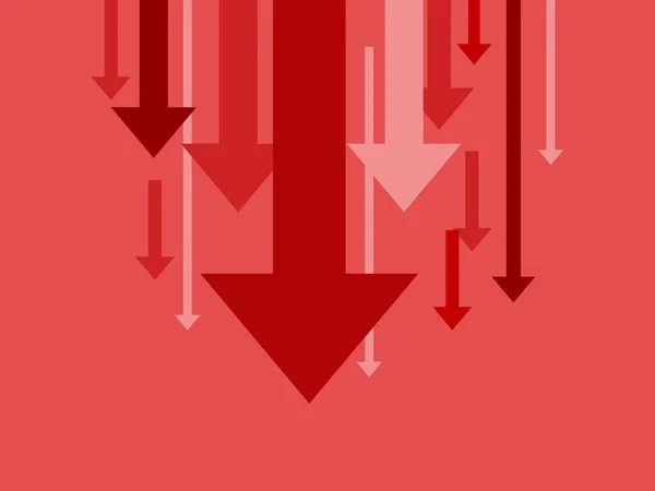 Muitas Setas Apontando Para Baixo Conceito Crise Setas Ilustração Vetorial — Vetor de Stock