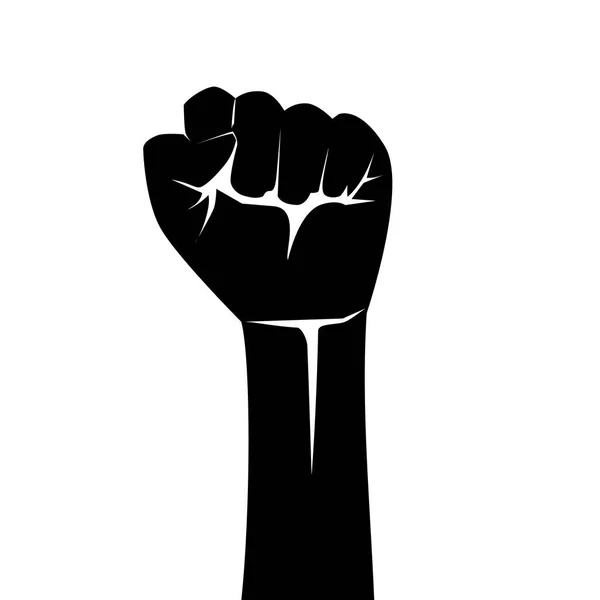 Mano Nera Alzata Voglia Libertà Simboli Protesta Diritti Umani Vettore — Vettoriale Stock