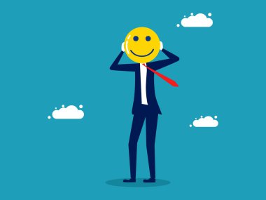 İyimserlik mi, olumlu düşünce mi? Mutluluk ve üzüntüyü dengelemek. vektör