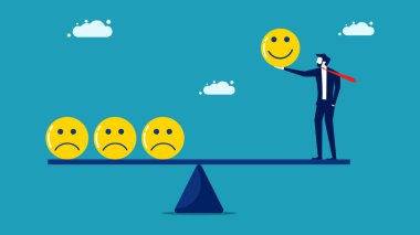 İyimserlik mi, olumlu düşünce mi? Mutluluk ve üzüntüyü dengelemek. iş kavramı