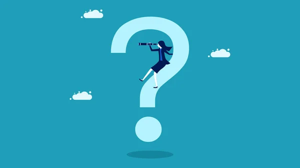 Businesswoman Question Mark Problem Solving Concept Business Concept Vector Illustration — Image vectorielle