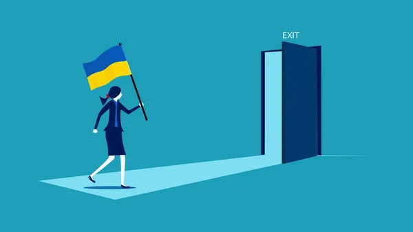 People Hold Ukrainian Flag Ukraine Banner National Day Modern Design —  Vetores de Stock