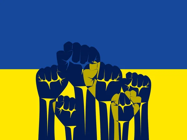 Løft Hånden Den Ukrainske Nationalitet Ukrainsk Uafhængighed Dag Banner Med – Stock-vektor