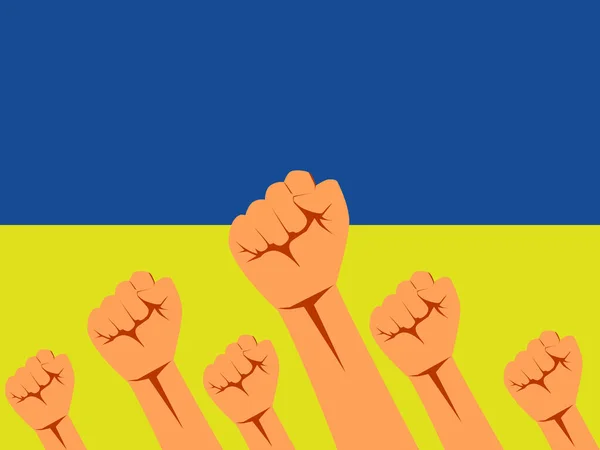 Angkat Tangan Anda Pada Kewarganegaraan Ukraina Spanduk Hari Kemerdekaan Ukraine - Stok Vektor