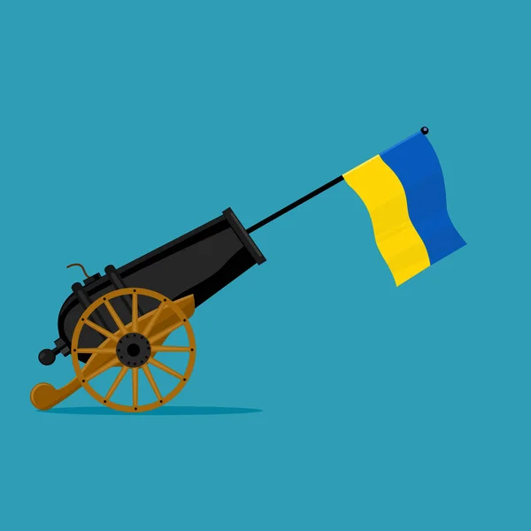 Czołgi Flagami Narodowymi Koncepcja Wojny Ukrainie Wsparcie Ukraina — Wektor stockowy