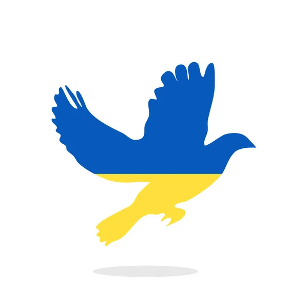 Flying Bird Symbol Peace Support Ukraine Vector Illustration — Vetor de Stock
