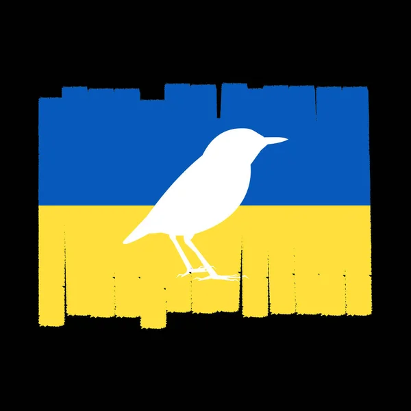 Flying Bird Symbol Peace Support Ukraine Vector Illustration —  Vetores de Stock