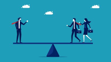 İş adamlarını karşılaştır. Kaliteli insan kaynakları konsepti. Vektör çizimi. iş kavramı