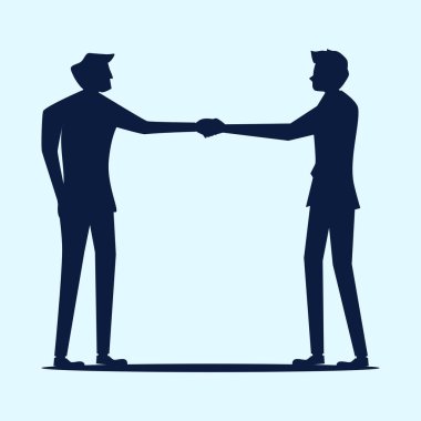 Silhouette of men holding hands. Collaboration concept. work together vector illustration