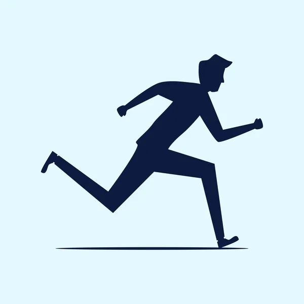 Silhouette Man Running Concept Commitment Competition Vector – Stock-vektor