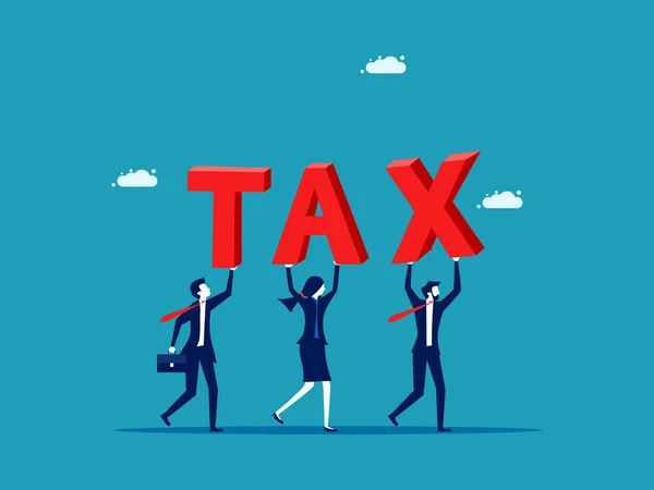 Tax Concept Businessman Carrying Tax Messages Business Concept Vector Illustration — Image vectorielle