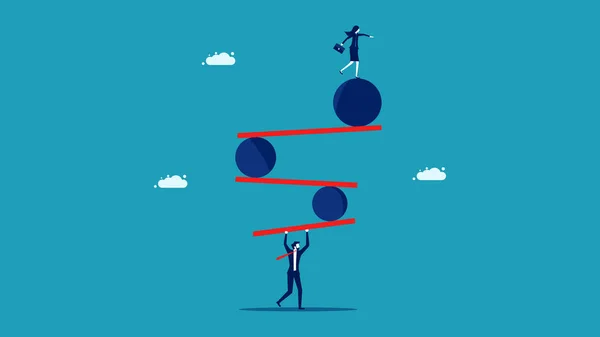 Balance Business Businessmen Raise Risks Business Concept Illustration — Vector de stock